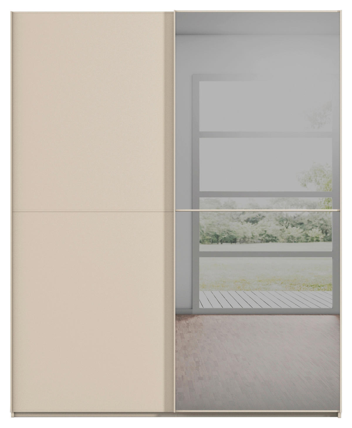 SCHWEBETÜRENSCHRANK  in Champagner  - Champagner, KONVENTIONELL, Glas/Holzwerkstoff (201/223/68cm) - Novel