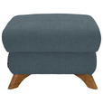 HOCKER Flachgewebe Blau  - Blau/Eichefarben, MODERN, Holz/Textil (65/47/65cm) - Valnatura