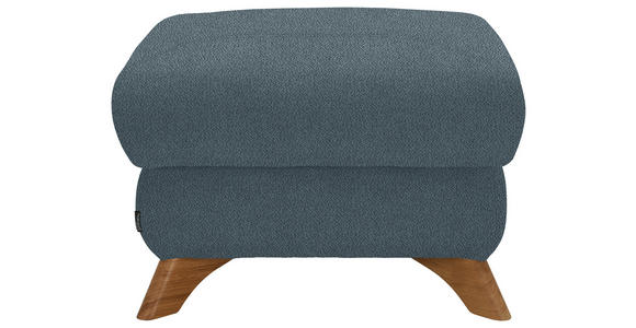 HOCKER Flachgewebe Blau - Blau/Eichefarben, MODERN, Holz/Textil (65/47/65cm) - Valnatura