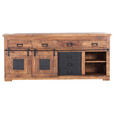 SIDEBOARD  in 195/85/45 cm  - Schwarz/Naturfarben, ROMANTIK / LANDHAUS, Holz/Metall (195/85/45cm) - Landscape