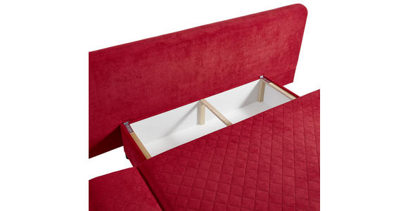 SCHLAFSOFA Armteil verstellbar Mikrofaser Rot  - Chromfarben/Rot, Design, Textil (194/73/91cm) - Xora