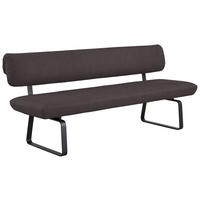 SITZBANK in Metall, Textil Anthrazit, Mokka  - Anthrazit/Mokka, Design, Textil/Metall (200/88/68cm) - Venjakob