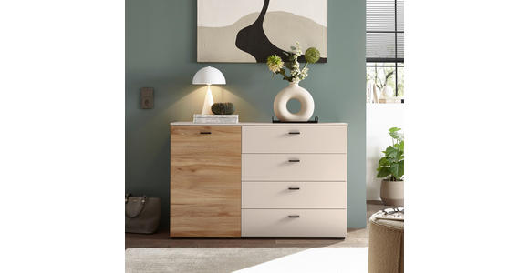 SIDEBOARD  125/83,2/38 cm 4 Schublade(n)  - Kaschmir/Eichefarben, KONVENTIONELL, Holzwerkstoff/Kunststoff (125/83,2/38cm) - Xora