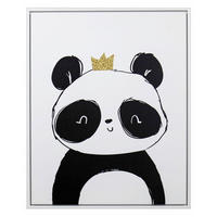 KINDERBILD Schwarz, Weiß, Goldfarben Tiere 40/50 cm  - Goldfarben/Schwarz, Basics, Holzwerkstoff/Kunststoff (40/50cm) - Monee