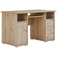 SCHREIBTISCH 120/67/75 cm  in Eiche Artisan  - Silberfarben/Eiche Artisan, Basics, Holz/Kunststoff (120/67/75cm) - Carryhome