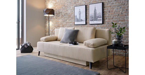 SCHLAFSOFA Spicy in Cord Beige  - Beige/Schwarz, Design, Textil/Metall (193/85/88cm) - Novel