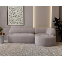 ECKSOFA Chenille Taupe  - Taupe/Schwarz, Design, Kunststoff/Textil (218/156cm) - Livetastic