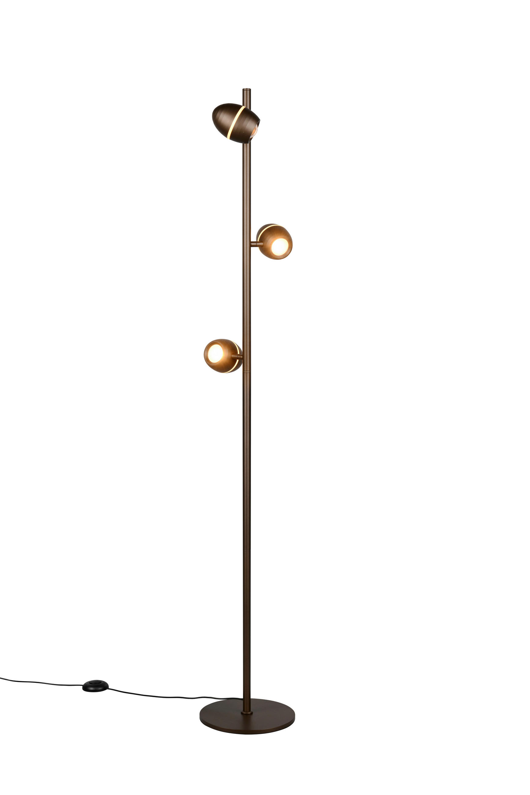 LED-STEHLEUCHTE - Dunkelbraun/Grau, Basics, Metall (24/148/24cm) - Trio Leuchten