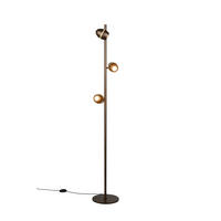 LED-STEHLEUCHTE - Dunkelbraun/Grau, Basics, Metall (24/148/24cm) - Trio Leuchten