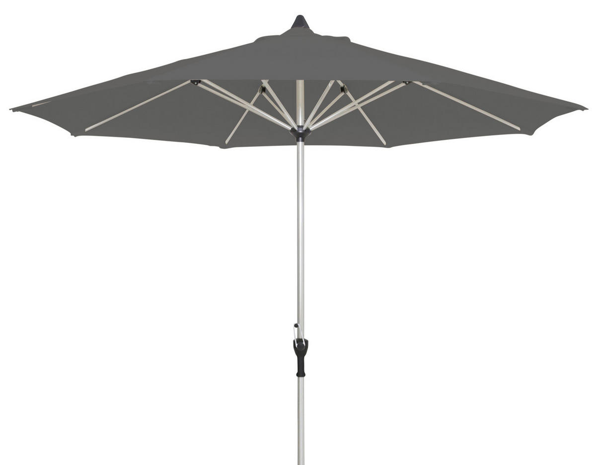 SLUNEČNÍK 300 cm - antracitová/platinová, Basics, kov/textil (300cm) - Gardenson