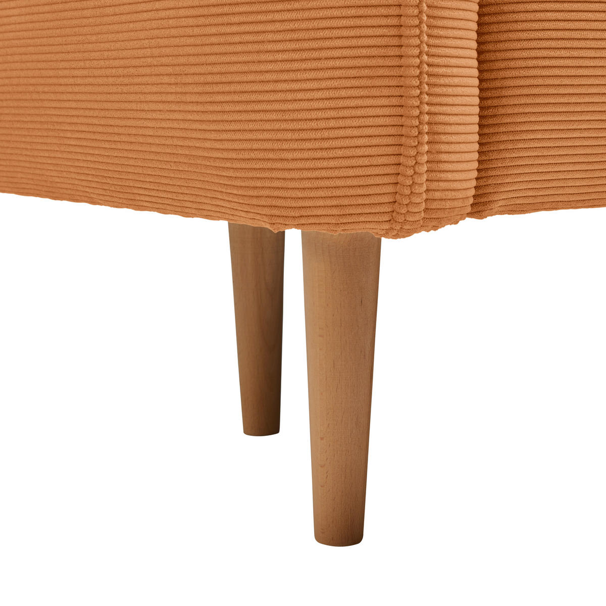 3-SITZER-SOFA Cord Orange  - Naturfarben/Orange, Modern, Holz/Textil (183/85/92cm) - MID.YOU