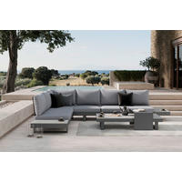 LOUNGEGARNITUR 245/329 cm Aluminium  - Dunkelgrau/Anthrazit, MODERN, Kunststoff/Textil (245/329cm) - Ambia Garden