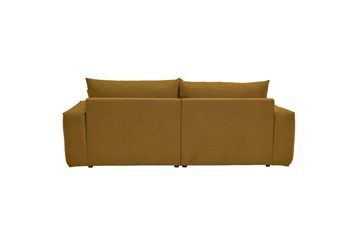 BIGSOFA Chenille Senfgelb  - Senfgelb/Schwarz, MODERN, Kunststoff/Textil (255/76/117cm) - Milino