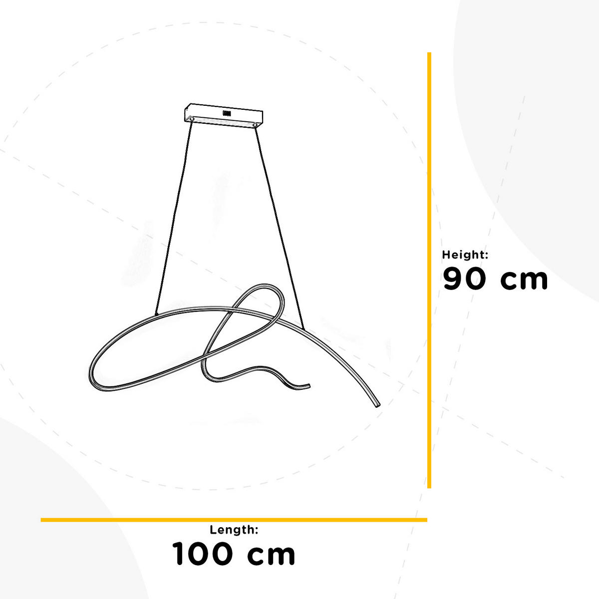 LED-HÄNGELEUCHTE 100/2/90 cm   - Goldfarben, Design, Metall (100/2/90cm)
