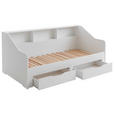 AUSZIEHBETT 90-180/200 cm  in Weiß  - Buchefarben/Weiß, KONVENTIONELL, Holzwerkstoff (90-180/200cm) - Carryhome