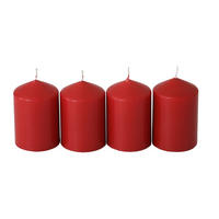 Stumpenkerzen 4er-Set  - Rot, KONVENTIONELL (6,7/10cm) - Steinhart