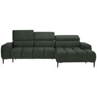 ECKSOFA Dunkelgrün Webstoff  - Dunkelgrün/Schwarz, Design, Textil/Metall (270/177cm) - Welnova