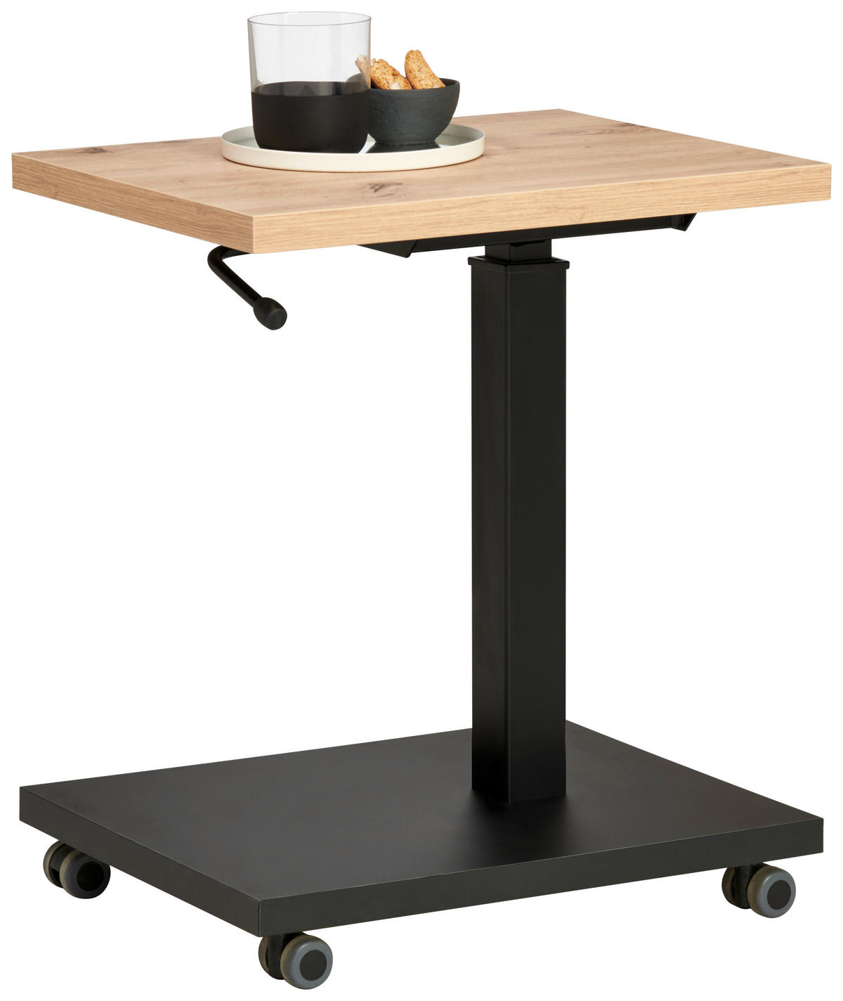 BEISTELLTISCH in Holzwerkstoff 45/35/49-67 cm  - Schwarz/Eiche Artisan, Design, Holzwerkstoff/Metall (45/35/49-67cm) - Novel