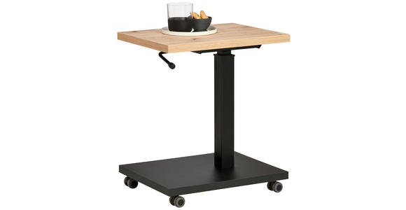 BEISTELLTISCH in Holzwerkstoff 45/35/49-67 cm  - Schwarz/Eiche Artisan, Design, Holzwerkstoff/Metall (45/35/49-67cm) - Novel