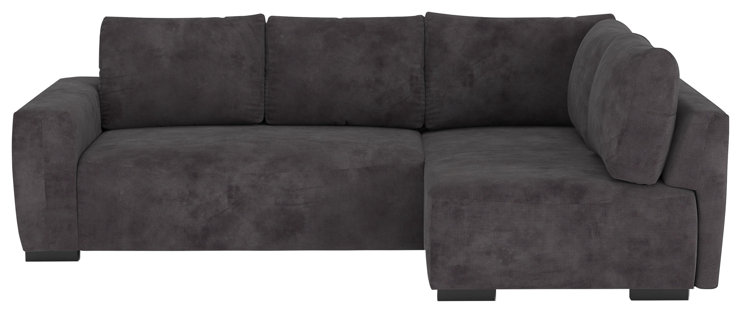 ECKSOFA GIRO in Chenille Schwarz  252/170 cm  - Schwarz, Trend, Kunststoff/Textil (252/170cm) - MID.YOU