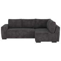 ECKSOFA GIRO in Chenille Schwarz  252/170 cm  - Schwarz, Trend, Kunststoff/Textil (252/170cm) - MID.YOU