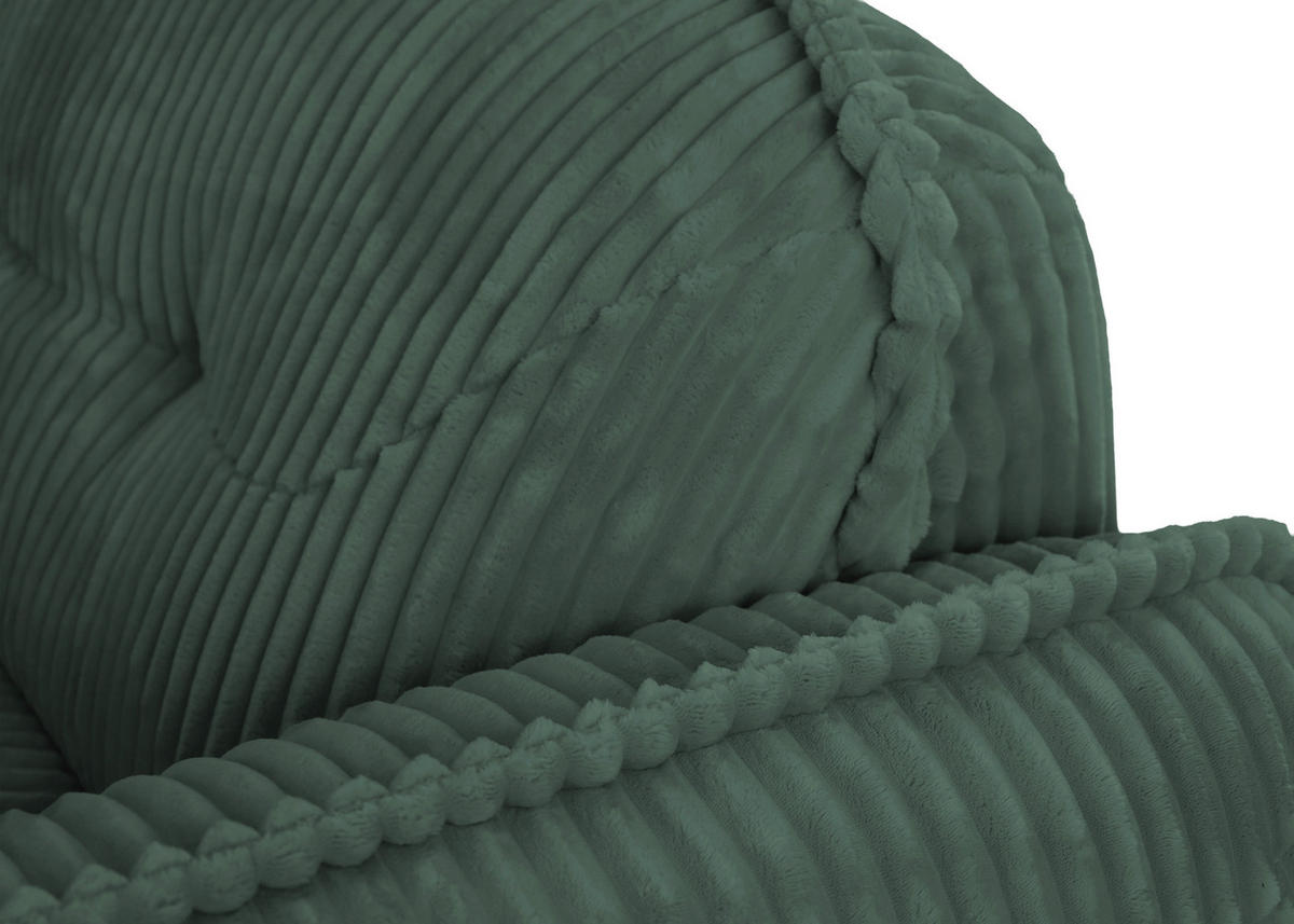 XXL-SESSEL - Dunkelgrün/Schwarz, MODERN, Kunststoff/Textil (182/87/184cm) - Trendmanufaktur