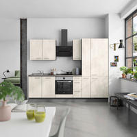 KÜCHENBLOCK Riva 270 cm  in Weiß, Schieferfarben  - Schieferfarben/Edelstahlfarben, MODERN, Holzwerkstoff/Metall (270cm) - Nobilia