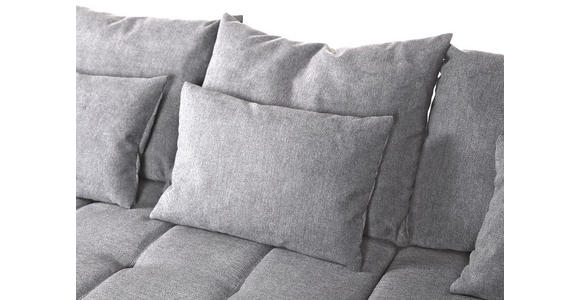 ECKSOFA Hellgrau Flachgewebe  - Hellgrau/Schwarz, KONVENTIONELL, Textil/Metall (300/205cm) - Carryhome