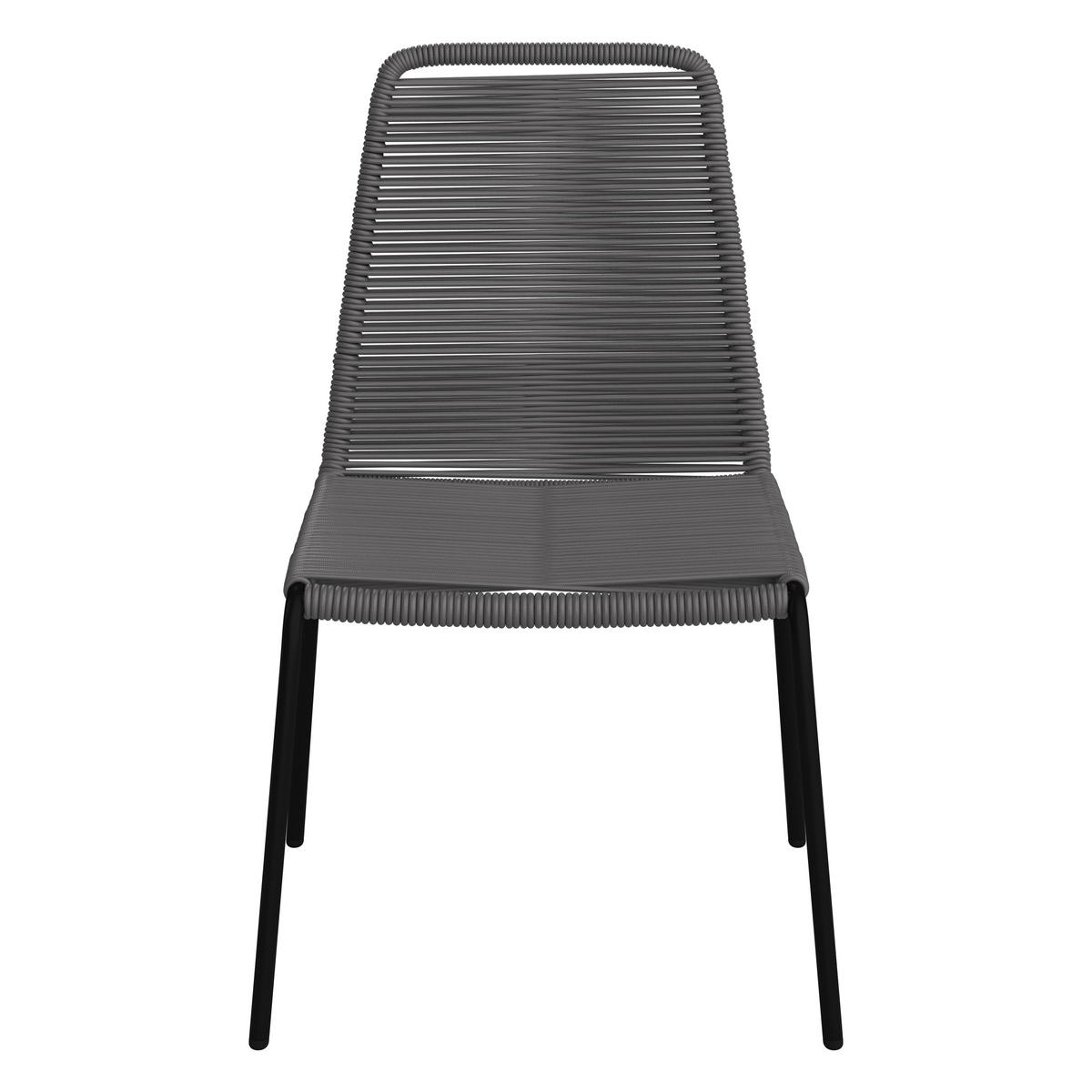 Scaun De Grădină in metal, plastic gri  - negru/gri, Lifestyle, plastic/metal (61/84,5/57,5cm) - Ambia Garden