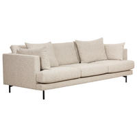 3,5-SITS SOFFA i beige  - beige/svart, Basics, metall/trä (248/84/100cm) - Novel