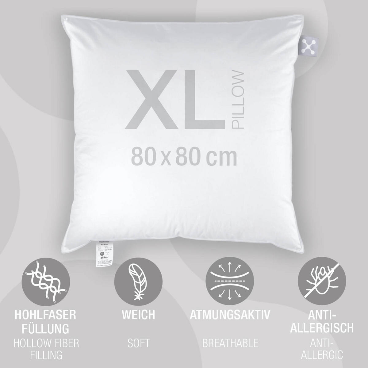 KOPFKISSEN  BASIC  80/80 cm       - Basics, Textil (80/80cm) - Smartsleep