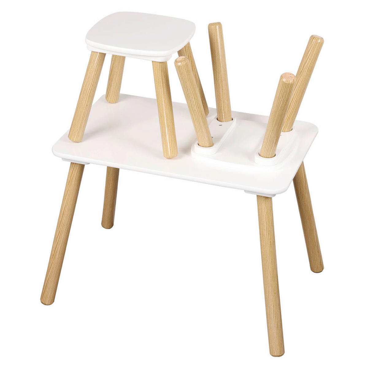 KINDERSITZGRUPPE Weiß, Kieferfarben  - Weiß/Kieferfarben, Basics, Holz/Holzwerkstoff (38/43,5/58cm) - Kesper