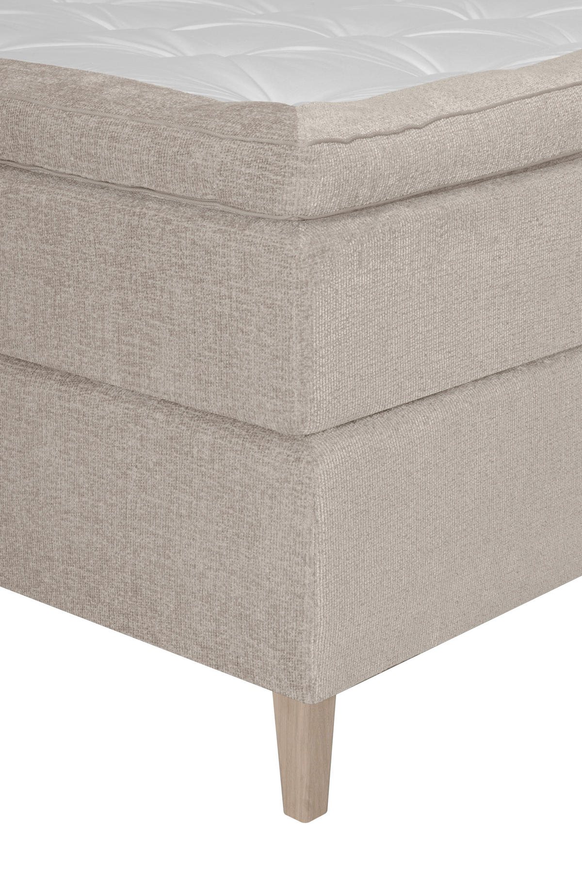 BOXSPRINGBETT 180/200 cm  in Beige  - Eichefarben/Beige, KONVENTIONELL, Holz/Textil (180/200cm) - Welnova