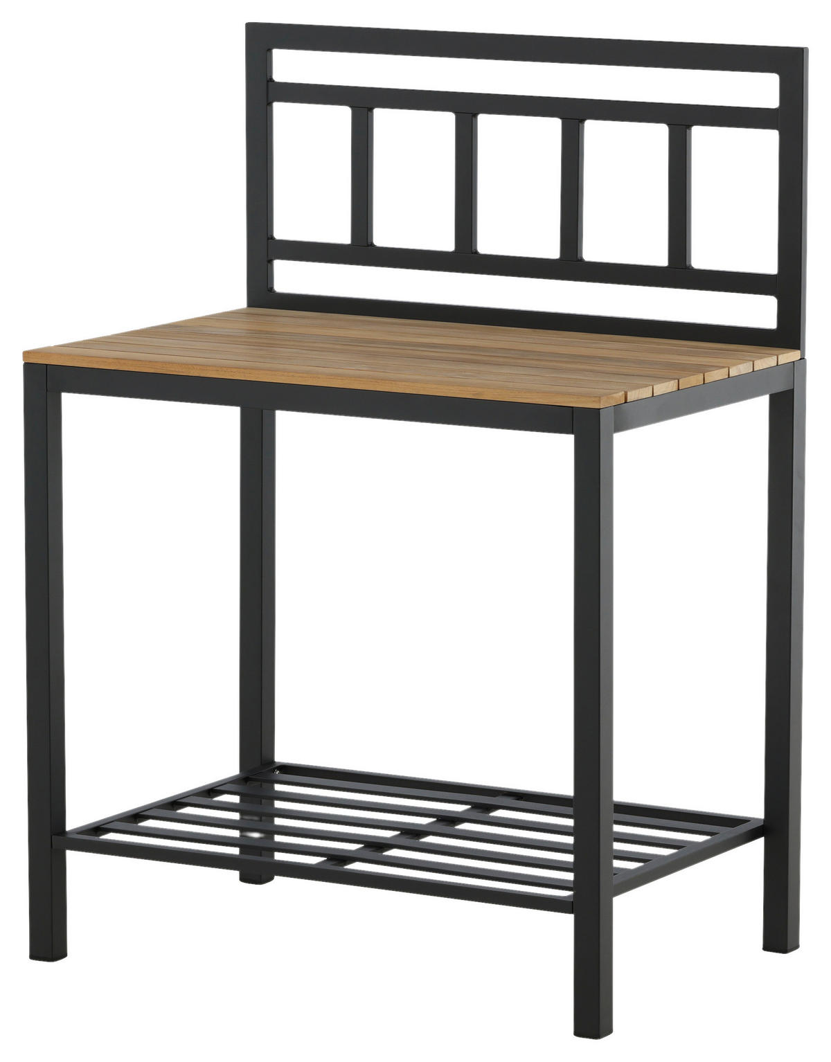 OUTDOORKÜCHE - Schwarz/Teakfarben, KONVENTIONELL, Holz/Metall (90/127/60cm) - Gardenson