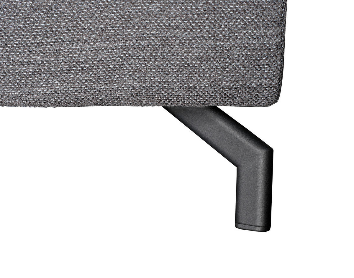ECKSOFA Dunkelgrau Chenille  - Dunkelgrau/Schwarz, KONVENTIONELL, Textil/Metall (266/185cm) - Carryhome