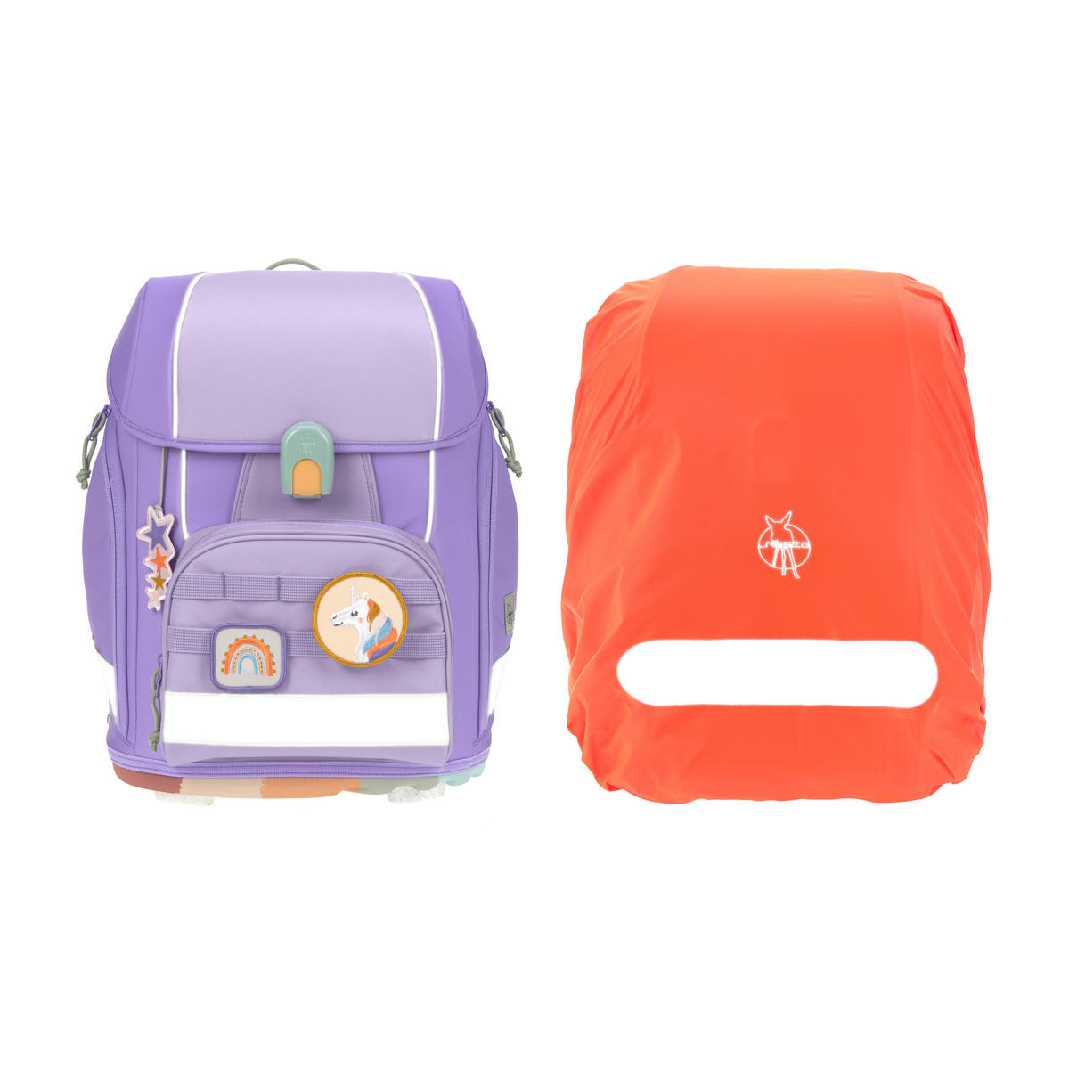 SCHULTASCHENSET - Violett, Basics, Textil (30/25/41,5cm) - Lässig