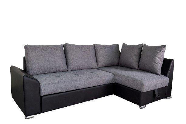 SJEDEĆA GARNITURA drvo, tekstil, drvni materijal  siva, crna   - siva/crna, Design, drvni materijal/drvo (240/150cm)