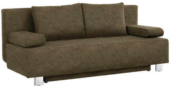 SCHLAFSOFA in Flachgewebe Grün - Chromfarben/Grün, Design, Textil/Metall (197/88/89cm) - Xora