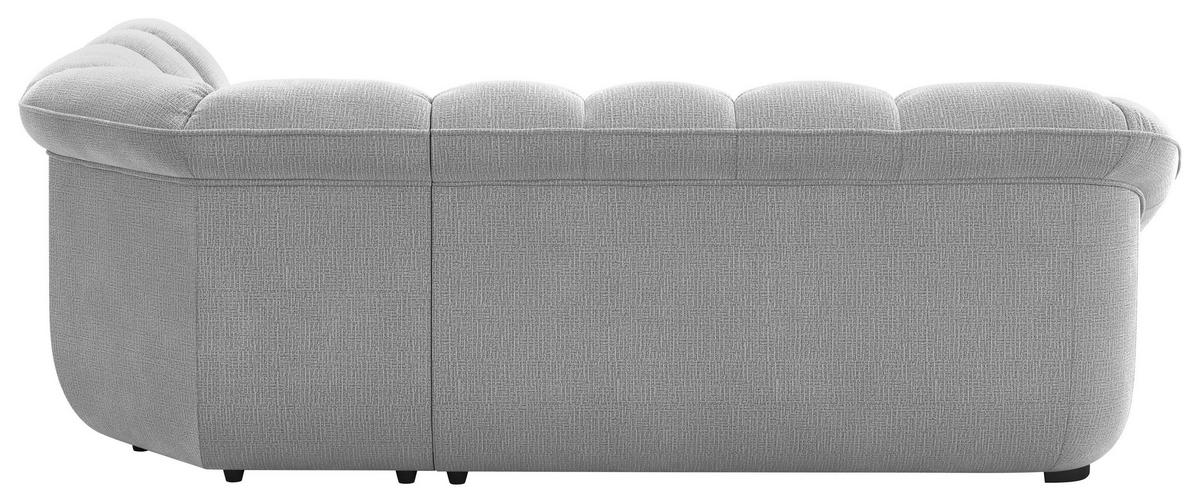 ECKSOFA Hellgrau Chenille Bettkasten, Schlaffunktion, Rücken echt  - Hellgrau/Schwarz, KONVENTIONELL, Kunststoff/Textil (260/222cm) - Welnova