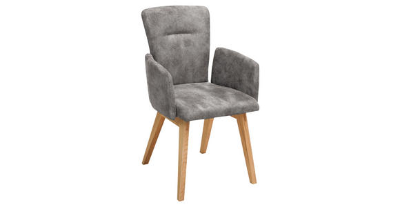 ARMLEHNSTUHL in Holz, Textil Grau - Grau, KONVENTIONELL, Holz/Textil (57/91/66cm) - Dieter Knoll