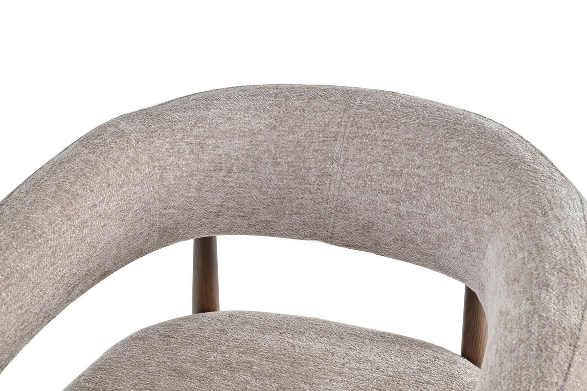 ARMLEHNSTUHL   Webstoff  Beige, Walnussfarben  - Beige/Walnussfarben, MODERN, Textil/Metall (61/75/61cm) - Livetastic