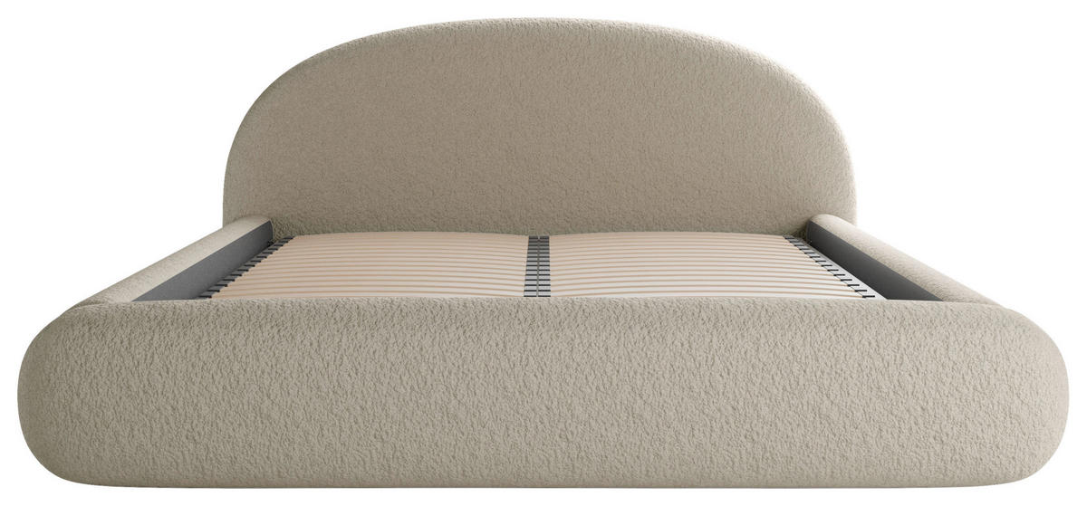 POLSTERBETT 180/200 cm,  in Taupe, gepolstertes Kopfteil, Lattenrost, Bettkasten,  - Taupe/Schwarz, Design, Holz/Textil (180/200cm) - Chameo