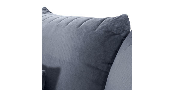 ECKSOFA in Plüsch Blaugrau  - Blaugrau/Schwarz, KONVENTIONELL, Kunststoff/Textil (170/270cm) - Carryhome