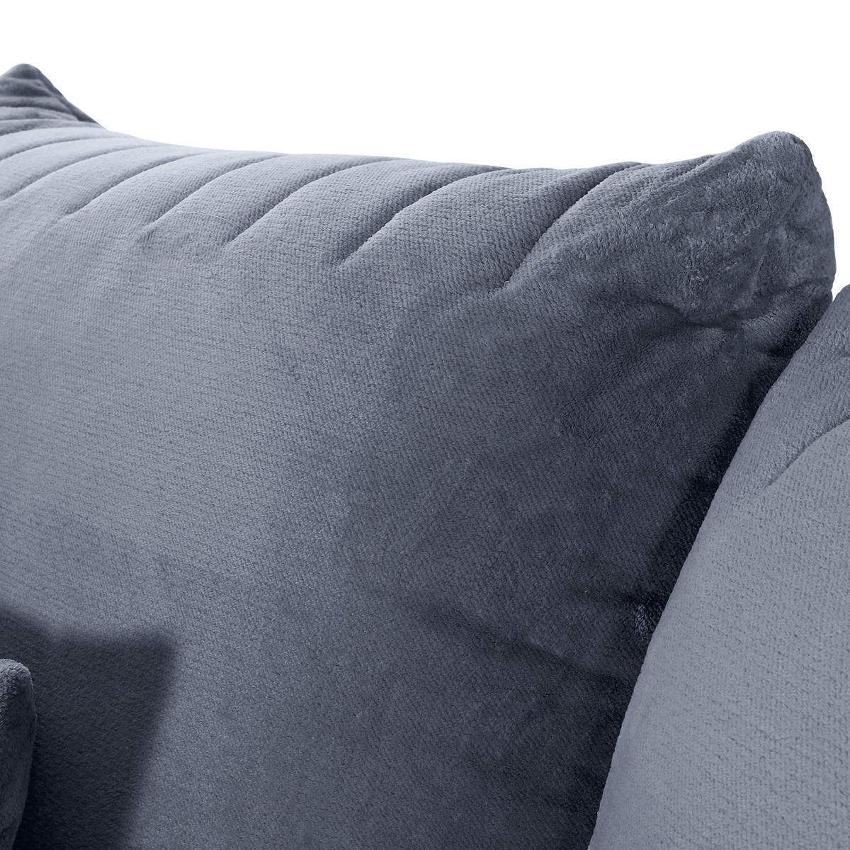 HÖRNSOFFA i plysch blågrå  - blågrå/svart, Klassisk, textil/plast (170/270cm) - MID.YOU