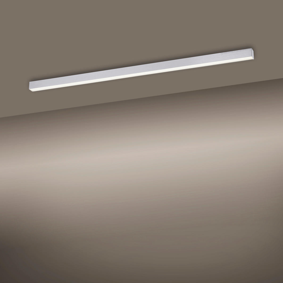 LED-DECKENLEUCHTE Pure Lines 110/3,8/3,9 cm   - Alufarben, Design, Kunststoff/Metall (110/3,8/3,9cm) - Neuhaus PURE
