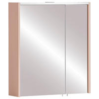 SPIEGELSCHRANK 63,5/72,4/17,5 cm  - Chromfarben/Altrosa, KONVENTIONELL, Glas/Holzwerkstoff (63,5/72,4/17,5cm) - Stylife