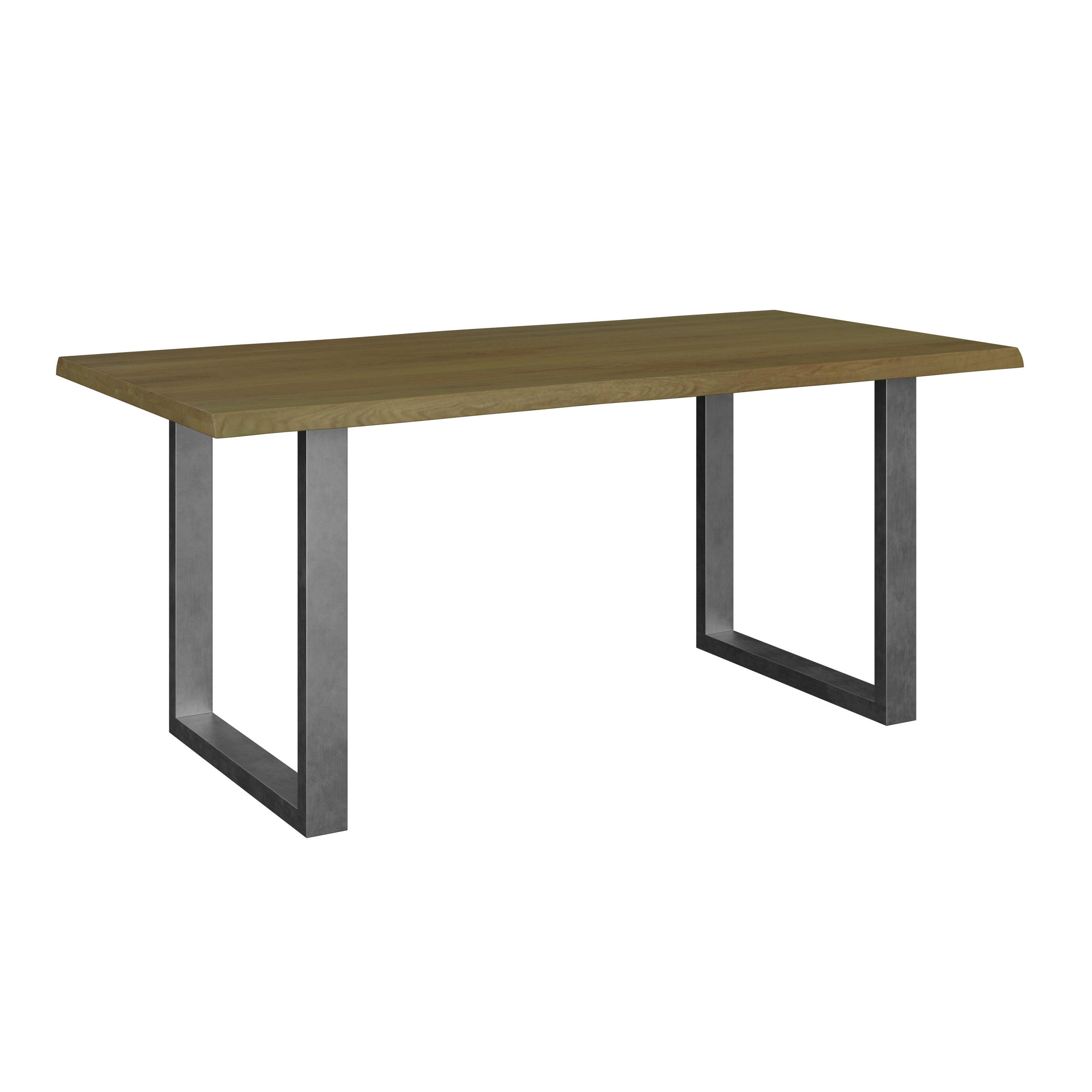 ESSTISCH in Holz, Metall  - Edelstahlfarben/Eichefarben, MODERN, Holz/Metall (160/76/90cm) - MID.YOU