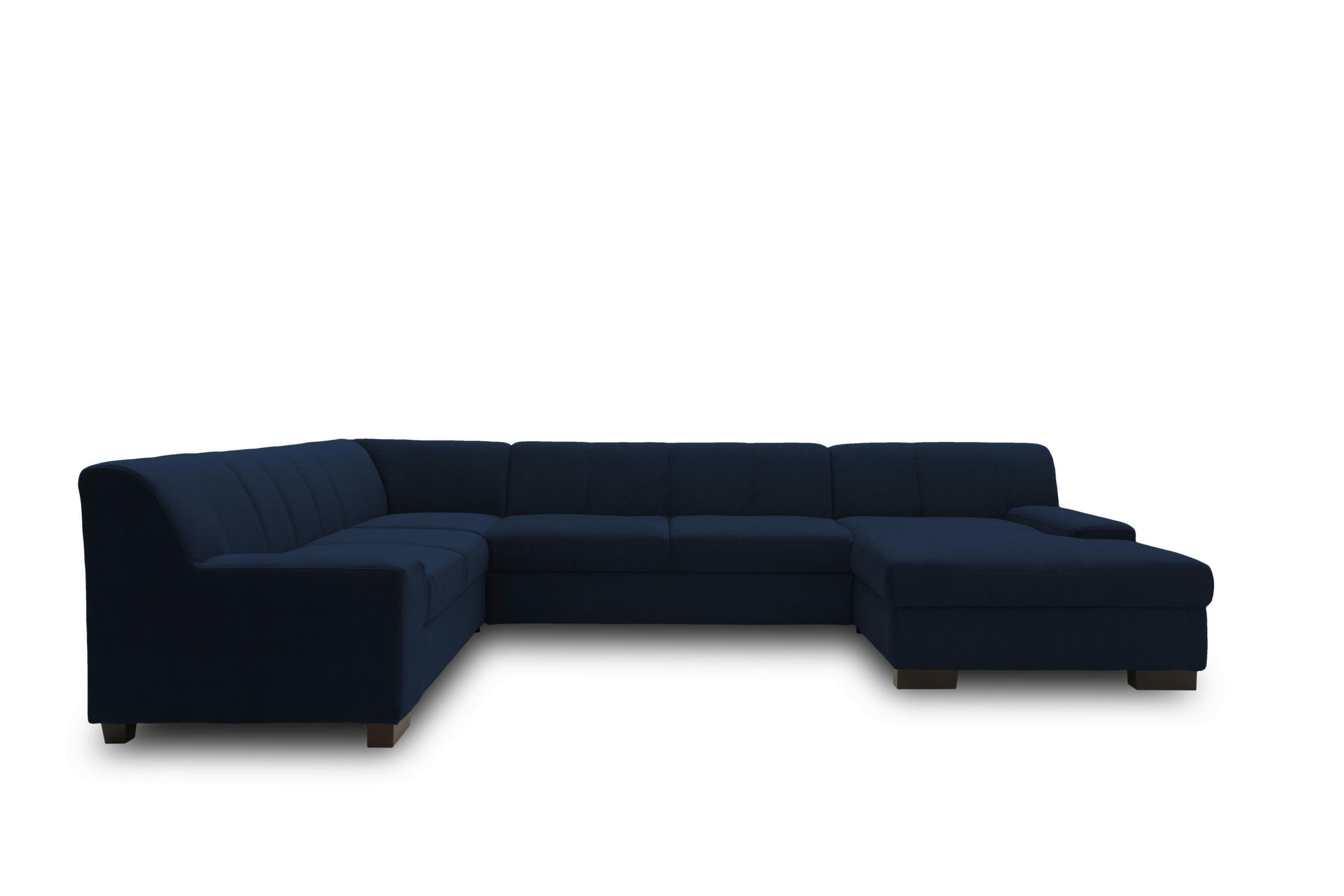 WOHNLANDSCHAFT Blau Webstoff - Wengefarben/Blau, Design, Holz/Textil (212/328/153cm) - MID.YOU