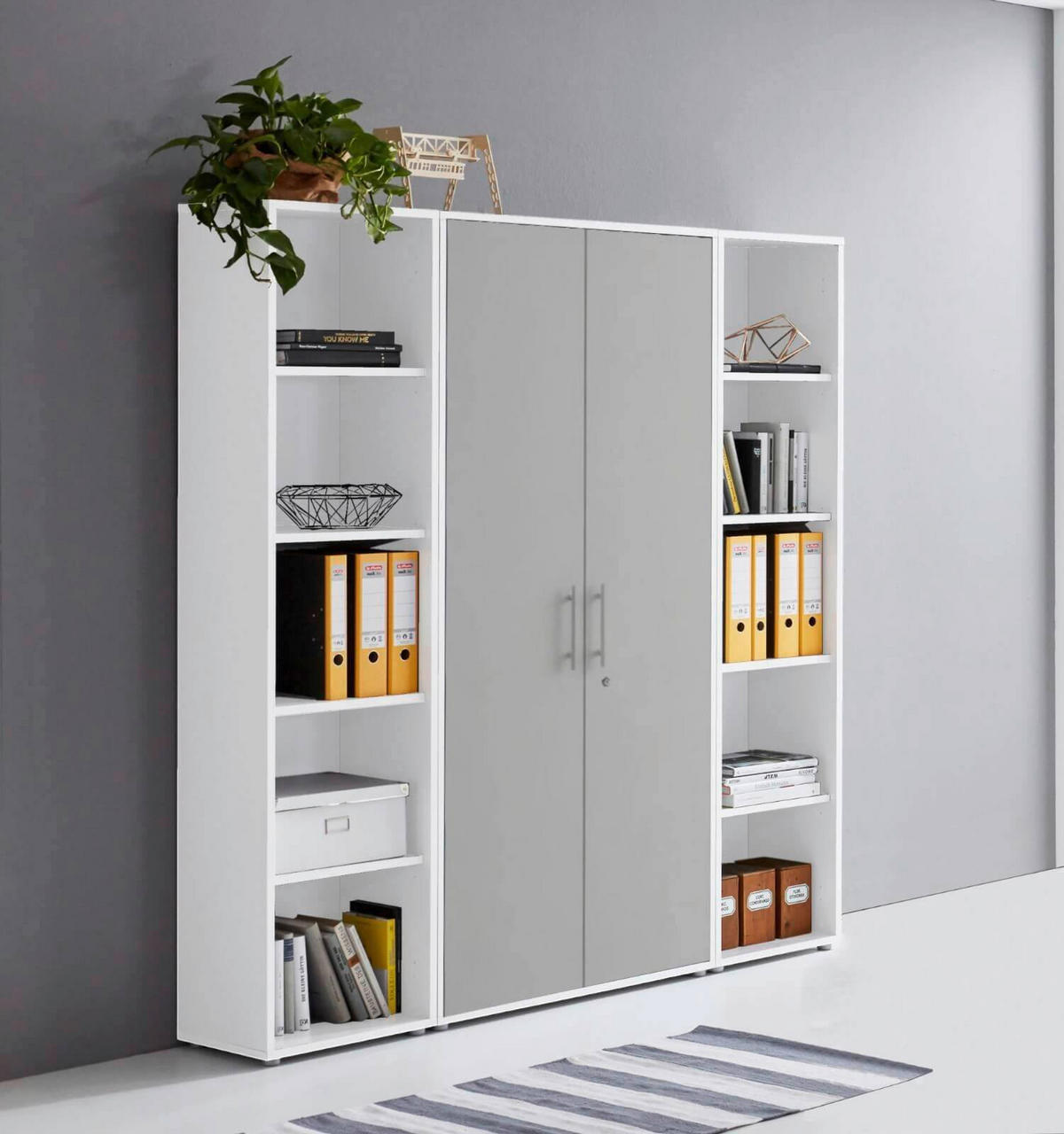 AKTENSCHRANK 172,6/185,6/33 cm  - Hellgrau/Weiß, MODERN, Holzwerkstoff (172,6/185,6/33cm) - MID.YOU