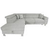 ECKSOFA inkl. Funktionen Grau Cord  - Silberfarben/Grau, Design, Textil/Metall (226/257cm) - Xora
